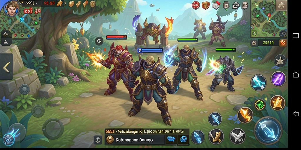 Tampilan gameplay epik dan karakter beragam dalam 666J.