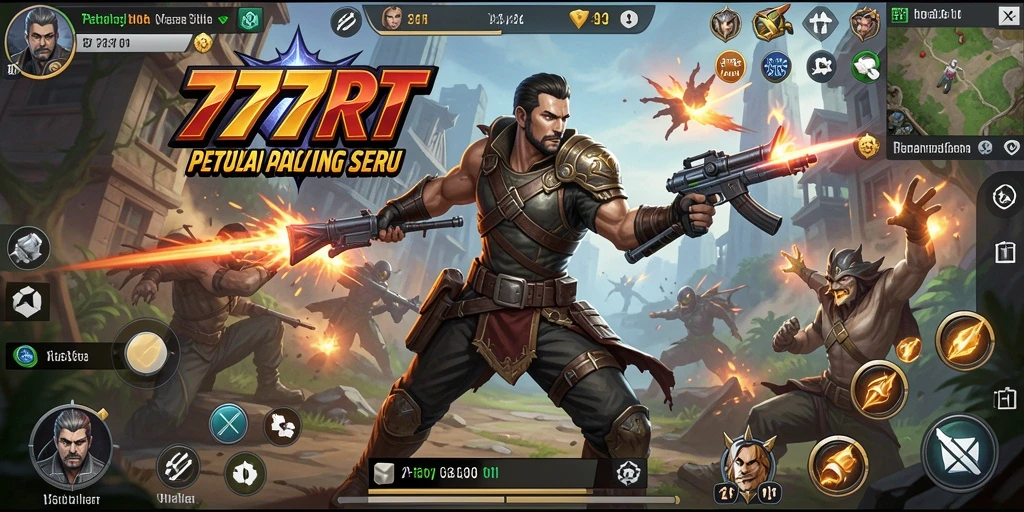 Gameplay seru dalam 777RT dengan pertempuran epik.