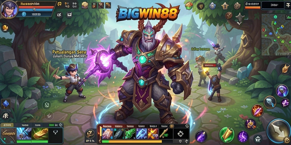 Tangkapan layar gameplay <strong>BIGWIN88</strong> menunjukkan pertarungan epik di dunia MMORPG.