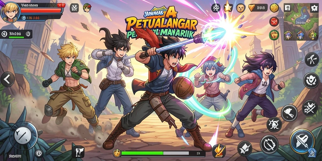 Tampilan screenshot D06 menampilkan aksi seru dan karakter Anime yang berwarna.