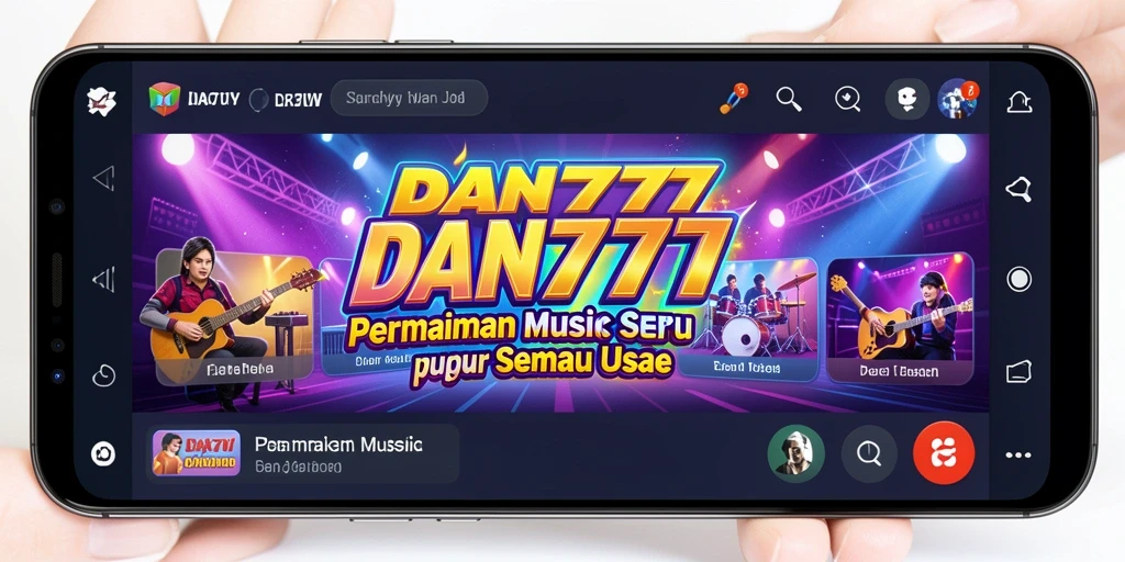 Tampilan gameplay <strong>DAN777</strong> yang seru saat bermain musik.