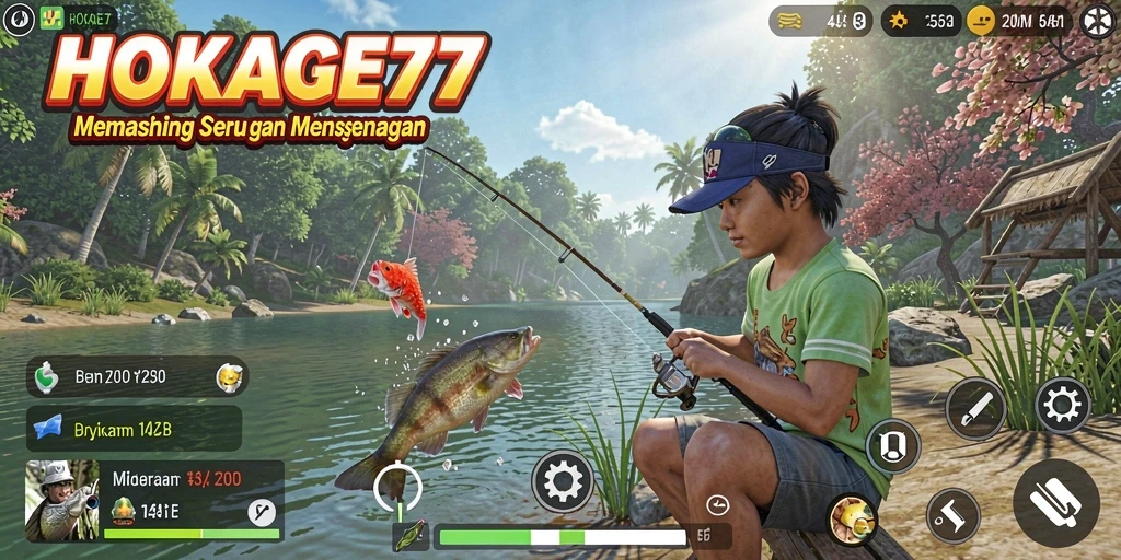 Screenshot HOKAGE77 menampilkan gameplay memancing yang seru dan menantang.