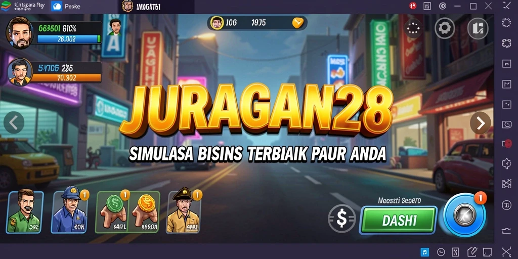 Tampilan gameplay menarik dari JURAGAN28 yang menyenangkan.