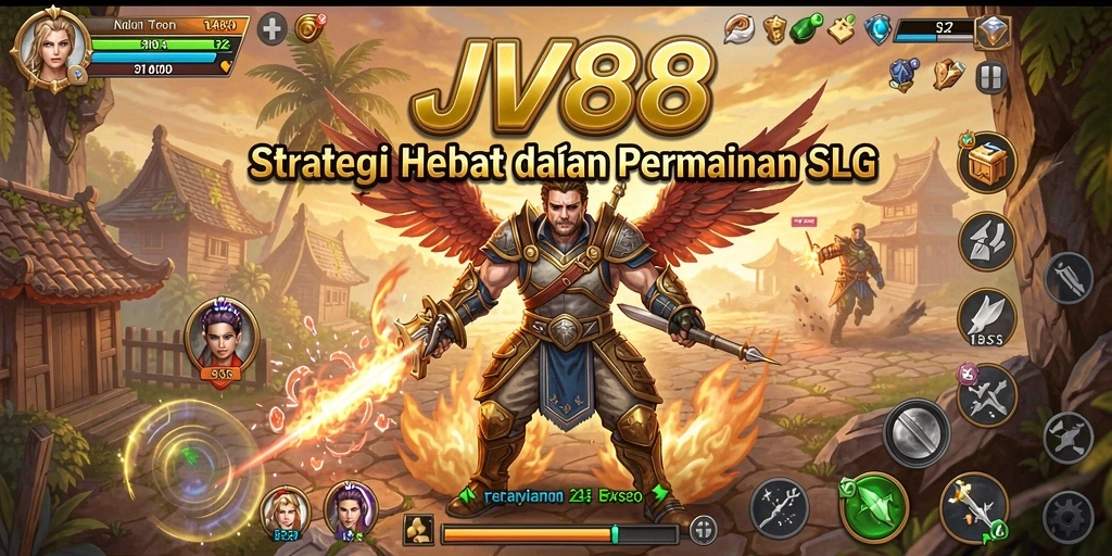 Screenshot utama JV88 menampilkan strategi dan peperangan epik.