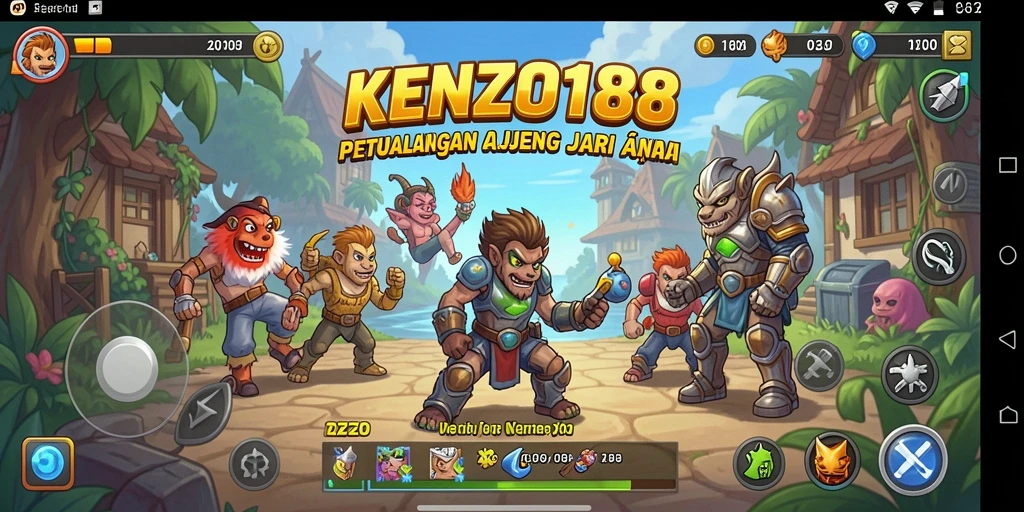 Screenshot gameplay KENZO188 yang menampilkan aksi arcade yang seru.