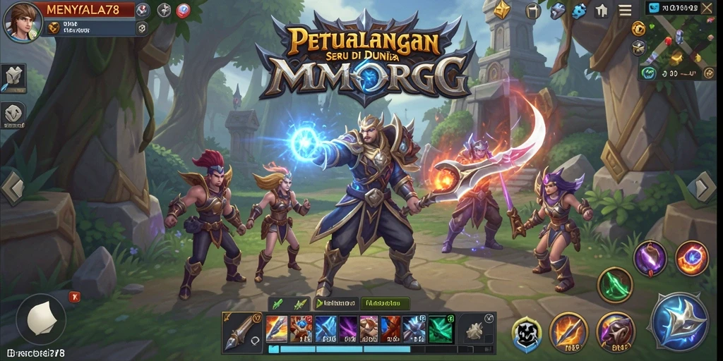 Tampilan gameplay seru di petualangan MMORPG.