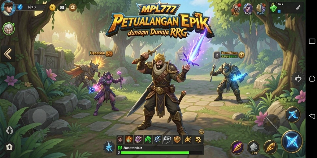 Screenshot utama dari gameplay RPG MPL777 yang menggambarkan aksi seru.