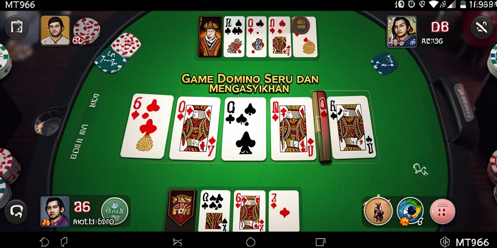 Tampilan gameplay seru dalam permainan domino MT966.
