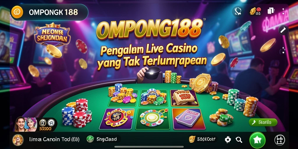 Screenshot gameplay OMPONG188 yang menampilkan dealer langsung dalam aksi.