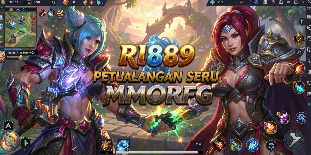 Tangkapan layar gameplay <strong>RI889</strong> menampilkan pertarungan epik di dunia MMORPG.