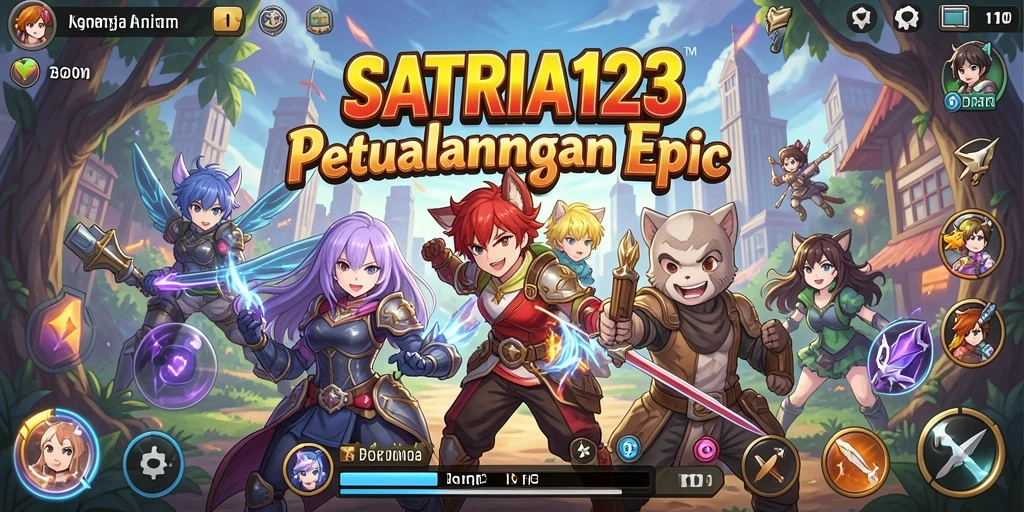 Tampilan gameplay menakjubkan dari SATRIA123 dalam dunia Anime.