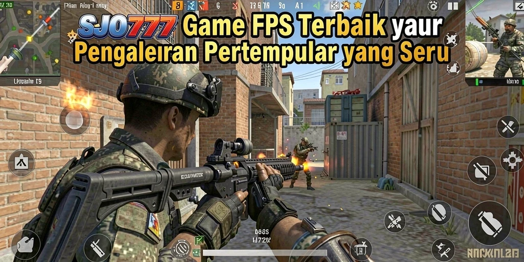 Screenshot SJO777 menampilkan aksi intens dalam pertempuran FPS.