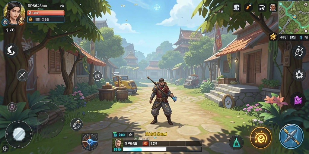 Tampilan gameplay SP666 yang mengasyikkan dengan warna-warna ceria.