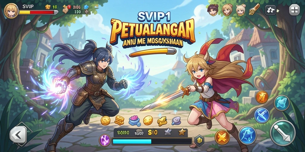 Tampilan gameplay seru dari SVIP1 dengan karakter anime yang menawan.