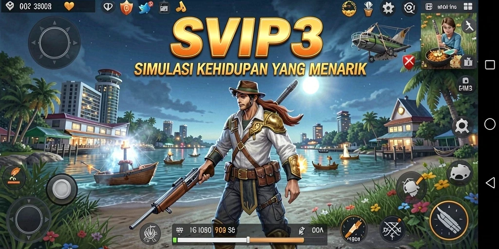 Tangkapan layar gameplay SVIP3 dengan tampilan yang menarik.