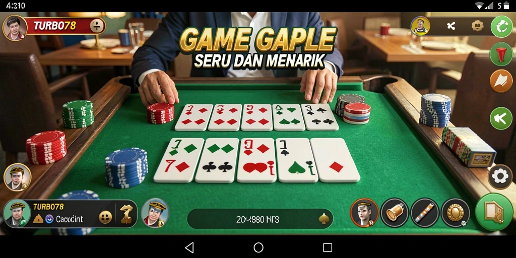 Screenshot gameplay Gaple yang seru dan mendebarkan.